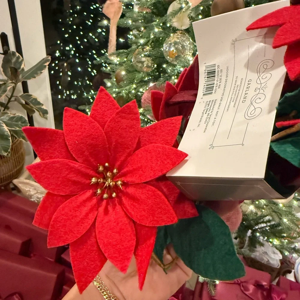 Target wondershop felt poinsettias garland 6 ft